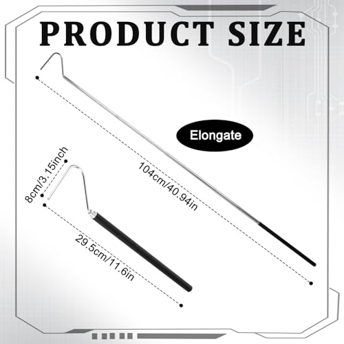 Image of JJUNW Grappling Hook, Snake Hook Stainless Steel Extensible, Snake Enclosure Snake Enclosure Accessories, Snake Rack Retractable Reptile Hook for Catching, Controlling or Moving Snakes, Material Tool