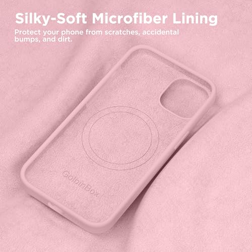 GolbinBox Magnetic for iPhone 13 Case & iPhone 14 Case, Compatible with MagSafe, [Soft Anti-Scratch Microfiber Lining], Slim Liquid Silicone Shockproof Protective Phone Case 6.1 inch, Peach Pink by GolbinBox - Image 6