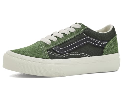 Image of Vans Unisex Boys Old Skool (Little Kid) Pop Sidestripe Green Balsam 2 Medium Little Kid