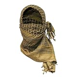 M MCGUIRE GEAR Shemagh Tactical Scarf, Middle Eastern Desert Hood, Bandana, Keffiyeh, Military Style, 100% Cotton, 42' x 42' (Spartan)