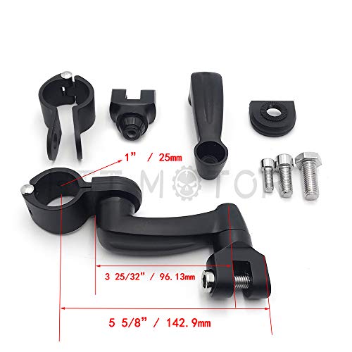 Httmt Mt216-086+216-051- 1" 25Mm Engine Guard Crash Bars Mounts Highway Foot Pegs Gear Skull Compatible With Harley Black #TOP4