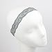 LUX ACCESSORIES Black White Lace Stretch Headband Set