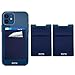 Amazon Brand – Eono Handy-Geldbörse mit Zwei Taschen -Handy-Geldbörse mit doppelter Tasche- Kartenhalter zum Aufkleben-Mobiles Etui mit RFID-Kartenhalter-Kreditkarten und Bargeld tragen-Blau/2Stk