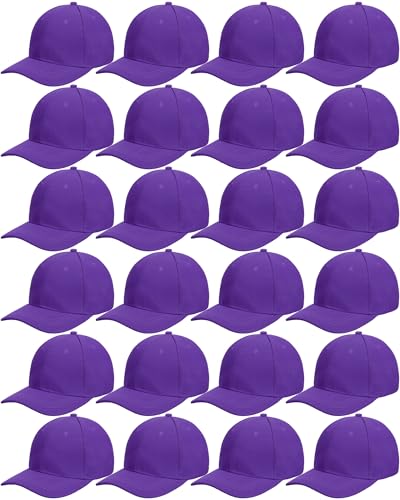 Image of Handepo 24 Pcs Blank Baseball Caps Adjustable Back Strap Unisex Blank Design Caps Plain Unisex Hats for Men Women