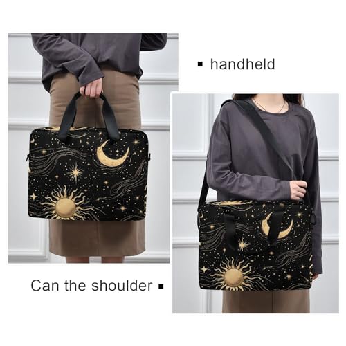 Maletín para portátil con diseño retro sol y luna miniatura 2
