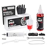 Borgen Brake Bleeding Kit for Shimano Hydraulic Bike Disc Brakes - Bike Bleed Kit with 100 ml (3.4oz) Hydraulic System Shimano Mineral Oil - Instructions and Video - Gloves and Bleed Block Included