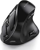 【Pairing mit drei Geräten gleichzeitig】 Es gibt drei Möglichkeiten, die Vertikale maus zu verbinden: Bluetooth 3.0, Bluetooth 5.0, USB/Empfänger. Dabei kann man für jede Verbindungsmodi ein anderes Gerät nutzen. Die Umschaltung zwischen den Geräten Bluetooth und USB Funk funktioniert via Taste und optischer Anzeige auf der Unterseite. Einmal eingerichtet kann man zwischen den Geräten nach belieben hin und her schalten