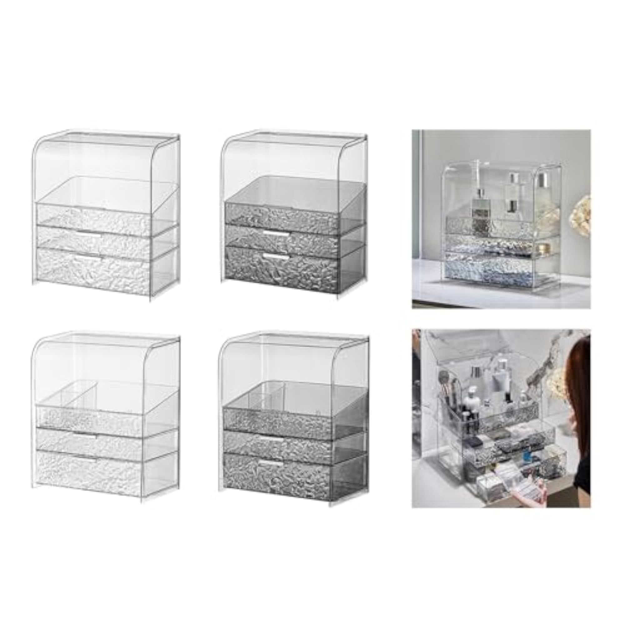 Luxury Clear Makeup Storage Box for Bathroom Vanity