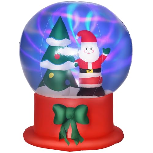 Outsunny 150 cm Aufblasbare Weihnachtsdekoration mit Weihnachtsmann...