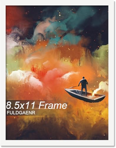 FULDGAENR 8.5x11 Picture Frame, White Frames for 8.5 x 11 Inch Photo Poster