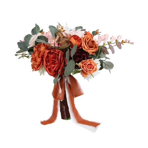 Saiyana Caso Boda Ramos Artificial Caramel Roses Faux Silk Flower Home Decoration Realistic Texture Floral Ornament Caramel Bridal Bouquets Artificial Roses