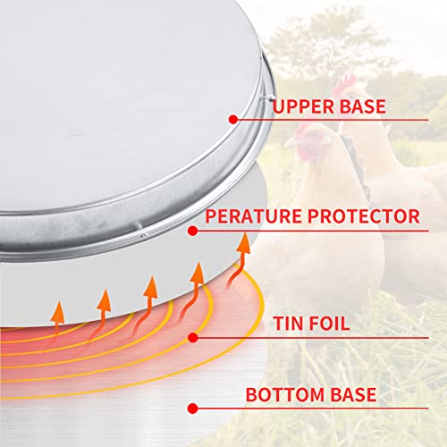 Poultry Chicken Water Heater 15 In, Chicken Water Heated Base 125 Watts For Winter Deicer, Poultry Waterer Heater For 5 Gallons Chicken Drinker With 9.6 Feet Extension Cord #TOP1