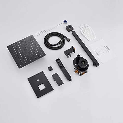 Artiqua Shower System 10 Inches Rain Shower Combo Set Oil Rubbed Bronze Wall Mount Faucet Bathroom Faucets With Rainfall Shower Head And Hand Shower #TOP5