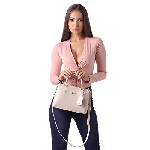 Bolsa Feminina Dhaffy Branco Lorena, Alça de Mão e Transversal cor:branco;tamanho:M