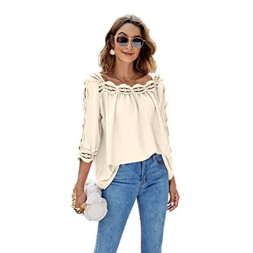 T-Shirt pour Femmes court et fluide à manches courtes col rond extensible