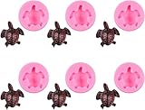 6 moldes de resina de tortuga marina rosa pequeños, moldes de silicona 3D para fundición de resina, molde de fabricación de tortugas para bricolaje y fundición de yeso, pasteles, chocolate, jabón