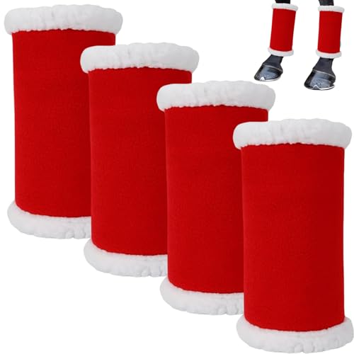 4PCS Horse Leg Wraps Set Fatigue-Relieve Standing Wraps for Horses Easy Install Warm-Keeping Horse Accessories for Stable and Turnout Settings Leg