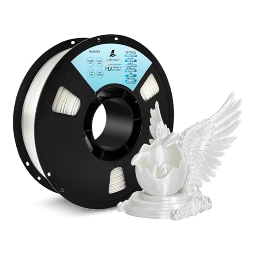 Lumizone Silk PLA Filament 1.75mm White 3D Printer Filament Dimensional Accuracy +/- 0.02mm, 1KG Spool (2.2lbs) Printing Filament Fit with Most FDM 3D Printers (Silk White)