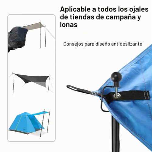 Miniatura 5 de Komclub Juego De 2 Barras Telescópicas Para Tiendas De Campaña, De Aluminio, 85 250 Cm, Ajustables, Ultraligeras, Barras Telescópicas Para Toldos, Tiendas De Campaña, Lonas De Camping 2 Unidades