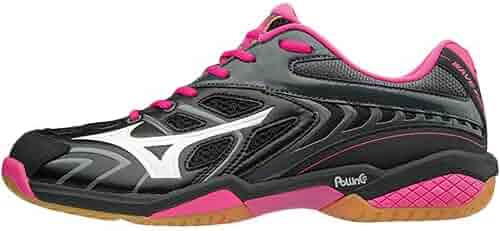 【新品】Mizuno バドミントンシューズ ウエーブファング SS2 スリム MIZUNO ウエーブファングSS2 ホワイト×ブラック×コーラル 3E相当