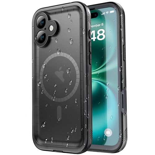 SPORTLINK for iPhone 16 Case Waterproof - Buit in Screen Protector [Compatible with MagSafe][IP68 Underwater][6.6FT Military Dropproof][Dustproof] Ful