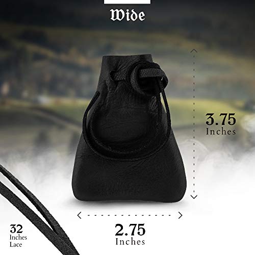 Nabob Leather Leather Drawstring Pouch, Coin Bag, Medicine Tobacco Pouch Medieval Reenactment Made In U.s.a Size 3.75" X 2.75" #TOP1