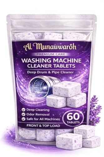 Image of Washing Machine Cleaner Tablets (60 Tablets) | Drum & Pipe Deep Cleaner | Lavender Scent | Removes Odour, Limescale & Residue | For Front Load & Top Load Fully Automatic Washing Machines