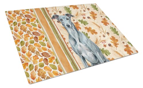 Caroline's Treasures Greyhound Dogs Decorative Glass Cutting Board, Large