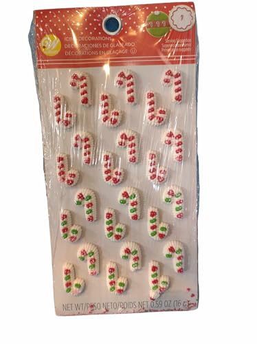 Decoration kit/or Jar of edible Cupcake toppings and Cake toppings (2 Pack) (Candy Canes)