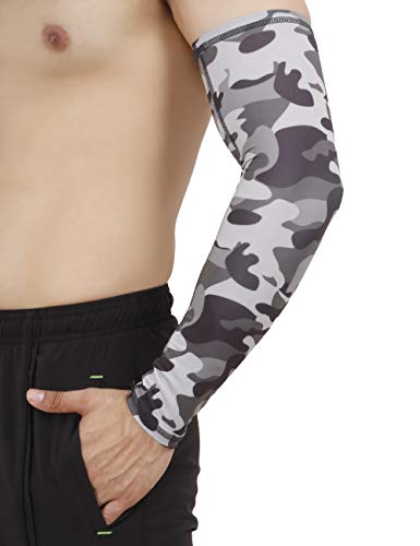 Image of NEVER LOSE Printed Arm Sleeves for Men & Women, Stretchable Breathable Compression Sports Sleeves for Gym, Cycling, Running, Driving & Outdoor Activities (Pack of 2 Pairs)