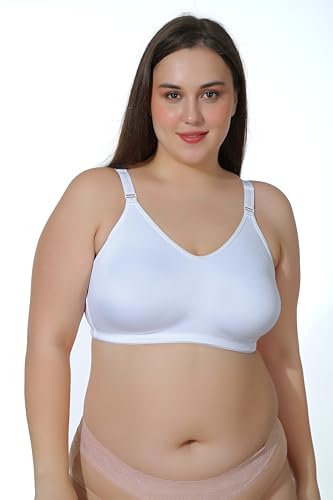 Image of MAROON Cotton Satin Blend Seamless Non Padded Non-Wired Full Coverage Women Minimizer Bra