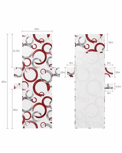 Red Gray Geometric Beach Lounge Chair Towel Cover, Soft Chaise Lounge Towel with Side Pockets Patio Pool Chairs Cover for Beach/Pool Sunbathing 29x85 Modern Oil Painted Abstract Art