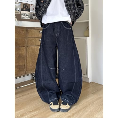 Baggy Jeans for Men Women High Waisted Wide Leg Barrel Jeans Y2K Hip Hop Loose Raw Denim Pants Streetwear2