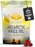 100% Antarctic Krill Oil Capsules 500mg | 180 Softgels | Natural Source of Astaxanthin & DHA | 3 Month Supply | High Strength Krill Oil - Made for Hellenia Healthfoods
