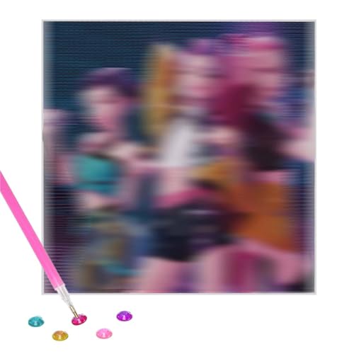 VONJUMA Kit De Peinture Diamant 5D Pour Adulte Kit De Peinture Diamant Images En Cristal De La K-Pop Strass Broderie Kit De Bricolage Décoration Murale Cadeau 20X20Cm