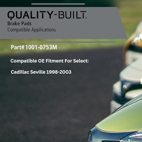 Image of QUALITY-BUILT Front Semi-Metallic Brake Pads, Premium 1001-0753M, Compatible with 1998-2003 Cadillac Seville