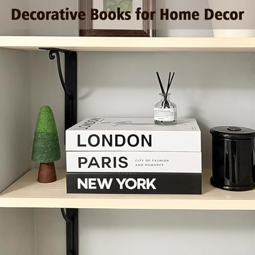Decorative Books for Home Coffee Table Decor with Stylish Bookshelf and Office Living Room Black and White Fake Books for Decoration Faux Stack Book (Set of 3) by RolenBox - Used condition - Image 3