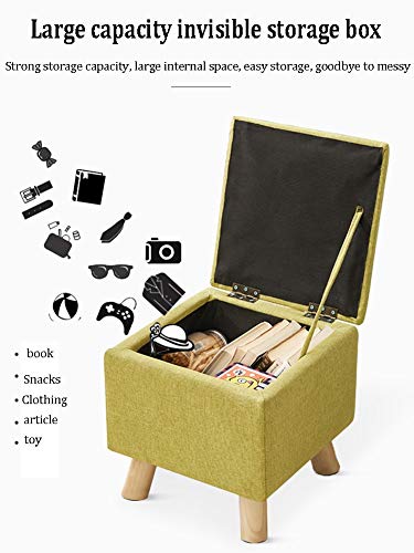 Banc de rangement pliant en lin gris pour optimiser votre salon - 7
