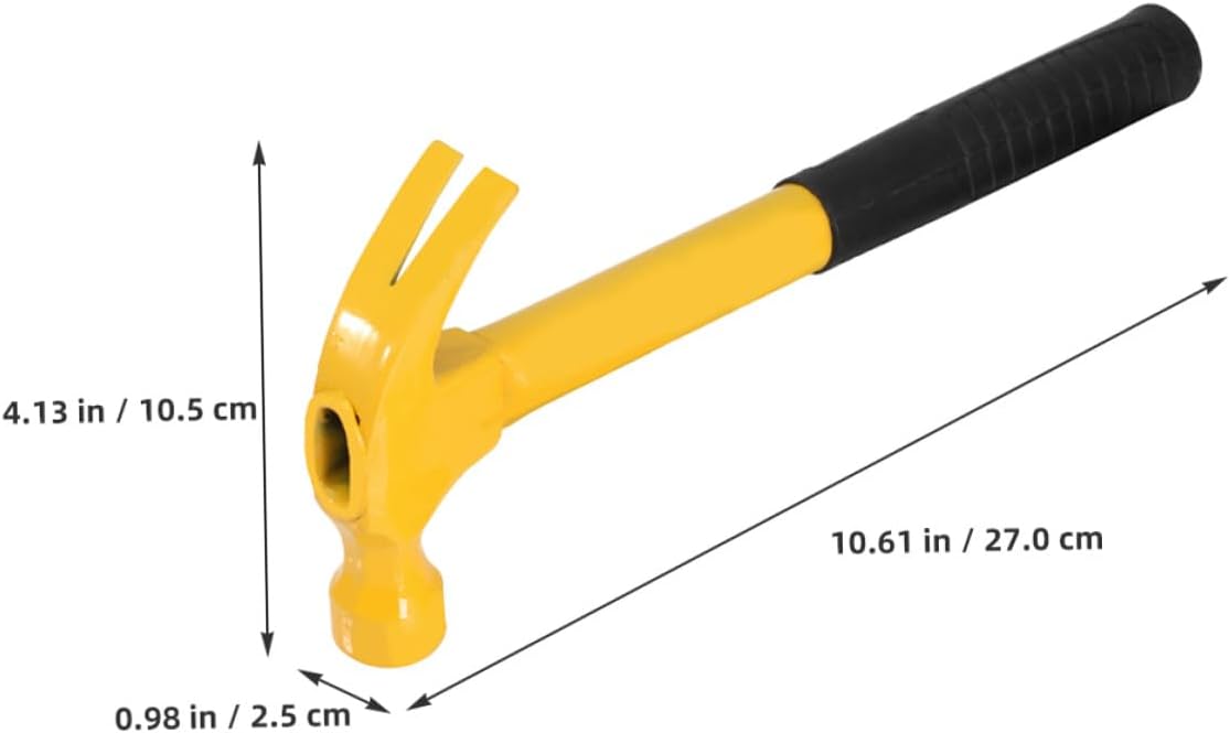 FUOYLOO Claw Hammer 0.8lb Framing Hammer with Steel Handle for Carpenter Woodworking Non-skid Multi-function Claw Nail Puller Tool