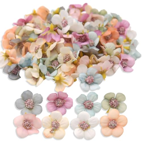 Ynkkvre 100 Stücke Mini Bunte Kunstblumen, Gänseblümchen Fake Flowers Deko Blumen, für Home Handwerk Dekoblüten, DIY Basteln Scrapbooking Hochzeit Party, Gemischt Gänseblümchen Deko Blumen.