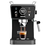 Cecotec Cafetera Express Power Espresso Touch ColdBrew. 1350W, Café en Frío, Espresso y Cappuccino, 20 Bares de Presión, Vaporizador Orientable, Táctil, Depósito de Agua 1,5L, Calientatazas