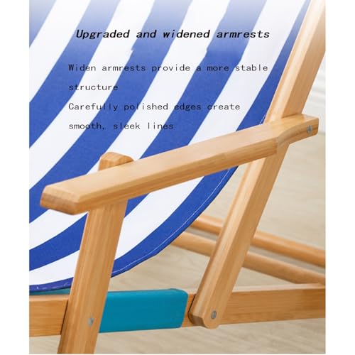 Chaise de plage ergonomique en bois bleu pour votre balcon ou salon de jardin