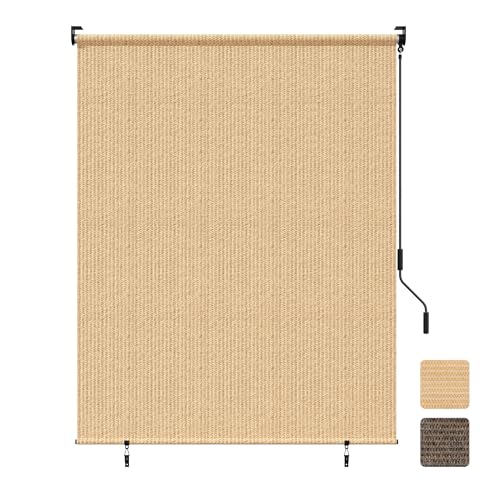 Grandekor Outdoor Roller Shade Cordless,8' W x 6' H,Patio Roll