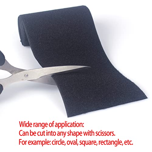 Image of HUAYY Sew on Hook and Loop Style,Non-Adhesive Nylon Strips Fabric,Black,5 Inches Width 1.5 Yards Length (5in x 1.5yd)