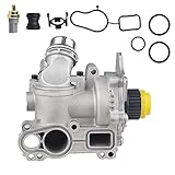 JDMON Compatible with Aluminum Water Pump Assembly Audi A3 A4 TT VW Tiguan Jetta Golf GTI Eos Beetle...