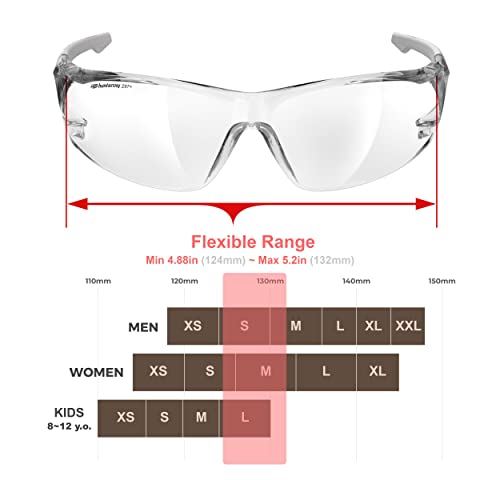 Image of HTS HUNTERSKY ANSI Z87.1 Anti-Fog Clear Safety Glasses Pickleball Youth Baseball Lab Chemistry Goggles Scratch Resistant