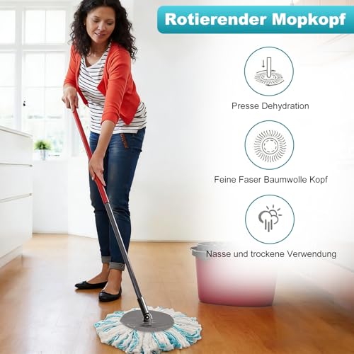 4 Stück Ersatz-Moppköpfe, Clean Twist Disc Mop-Ersatzköpfe, Clean Twist Disc Mop Micro Set für Leifheit Twists Mops