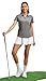 Rdruko Women's Golf Shirts Short Sleeve Dry Fit Polo Tennis V Neck Collared Athletic Shirts, Dark Grey, M