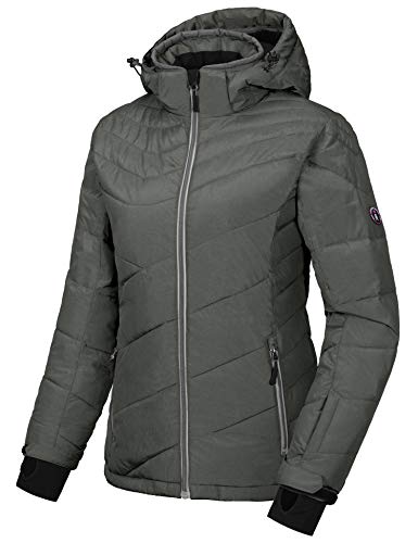 Little Donkey Andy Women's Ski Snowboarding Jacket Detachable Hood Water Repellent Warm Winter Windproof Mountain Snow Coat Charcoal Gray L