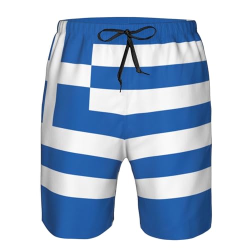 WURTON Greek Flag Print Men's Beach Shorts Hot Summer Swim Trunks Sports Running Bathing Suits Shorts4